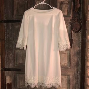 Off-white dress with lace accent